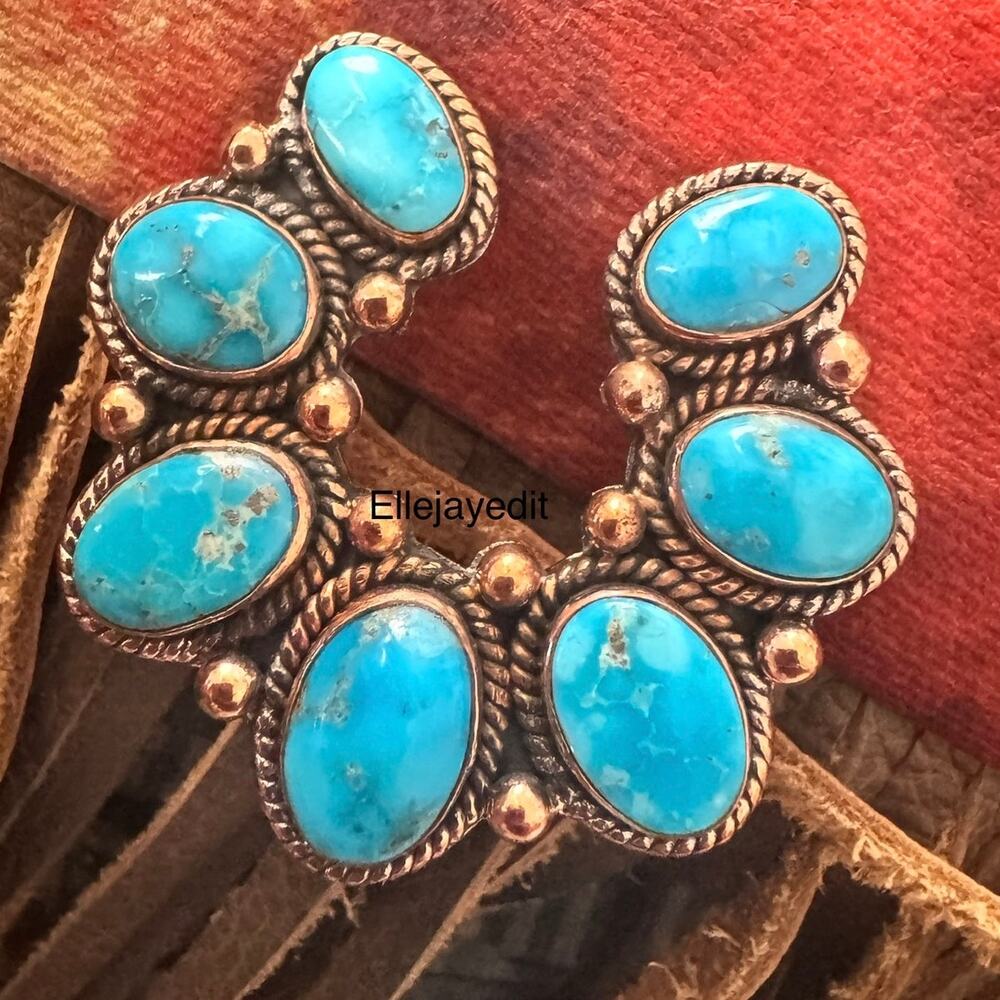 Blue Ridge Turquoise Naja Statement Ring Western Boho NWT